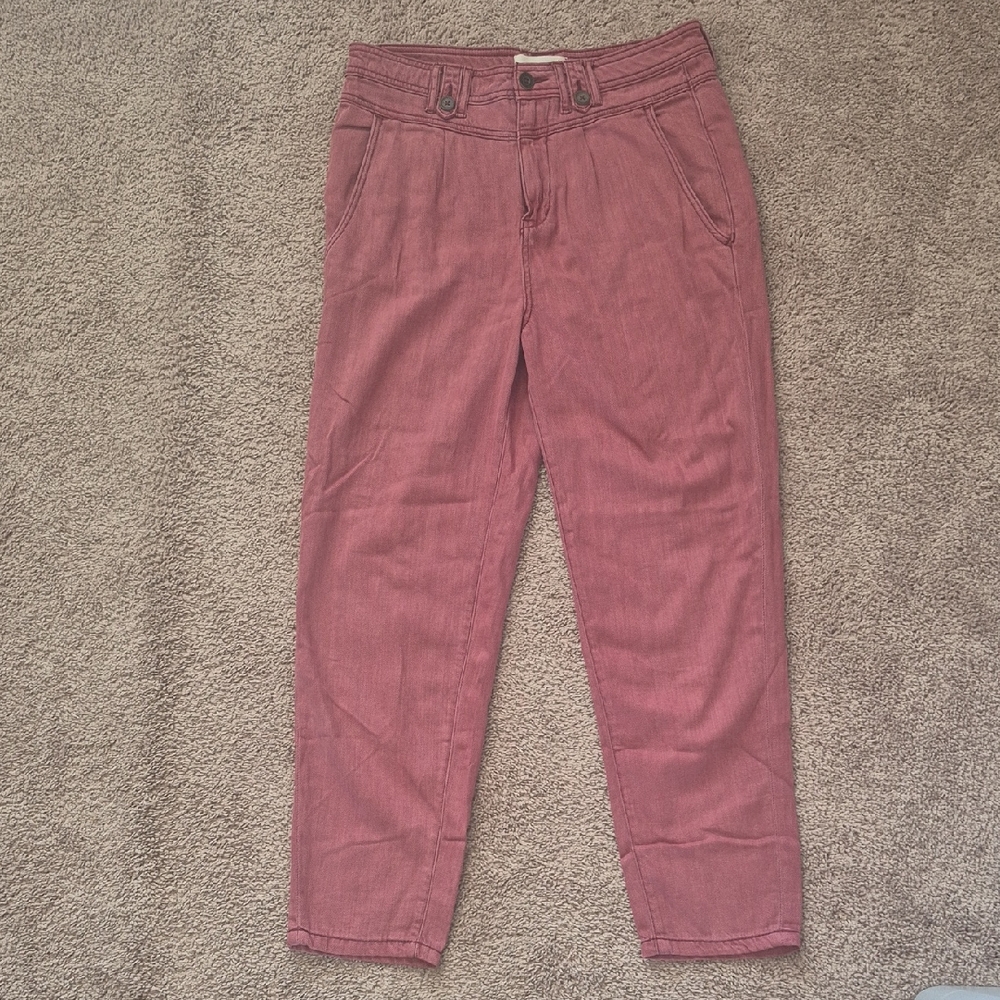 Anthropologie Deep Pink Ankle Pants